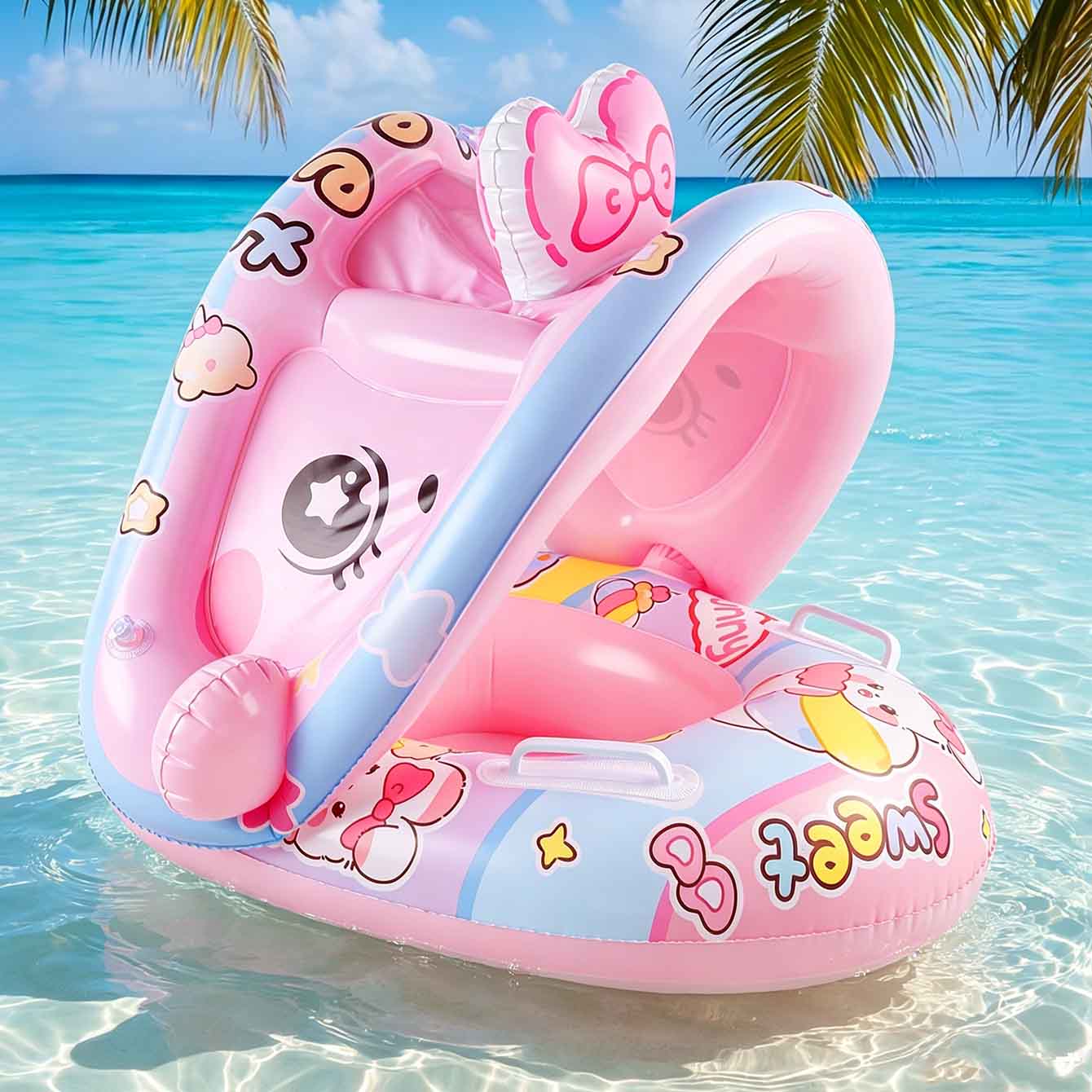 Pool Float Ring Inflatable - Надувное кресло-плотик для бассейна с навесом,