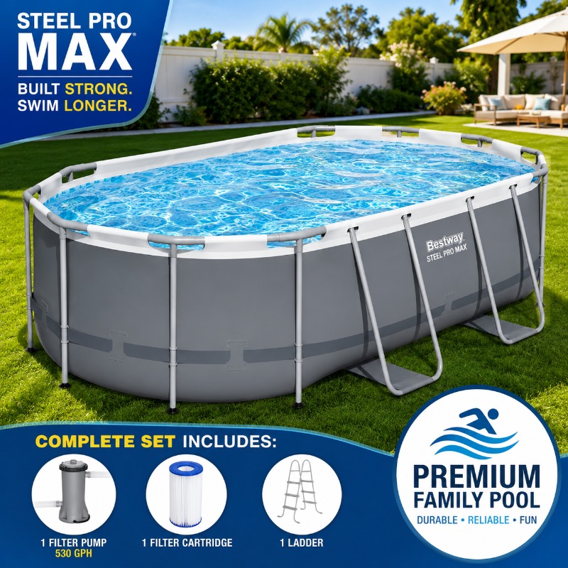Pool Ladder Above Ground - Надувной бассейн Bestway Steel Pro MAX