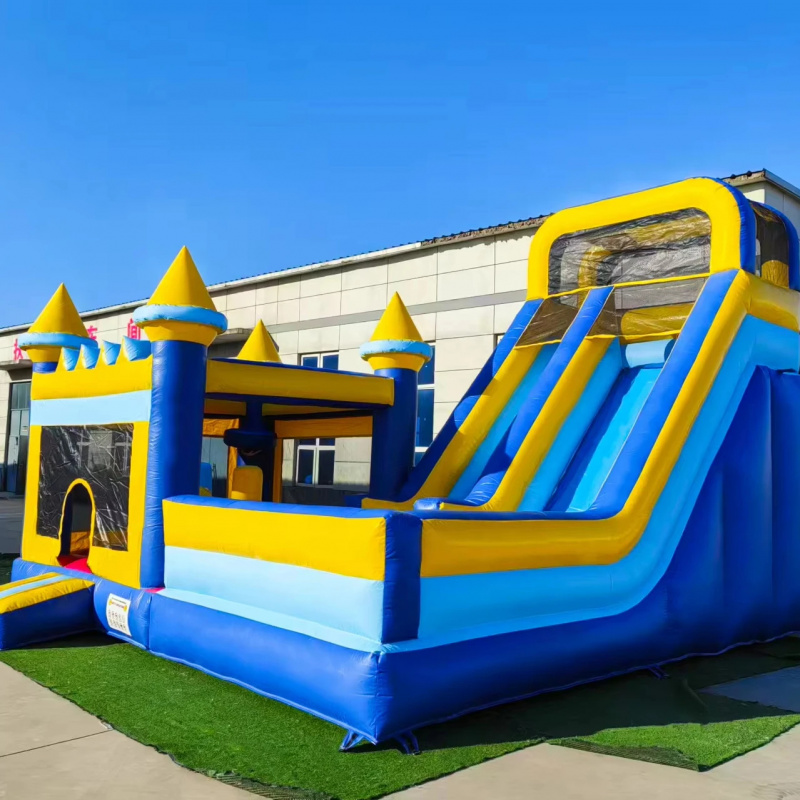 Water Slide Inflatable - Коммерческий надувной батут-горка 4-в-1 с зоной