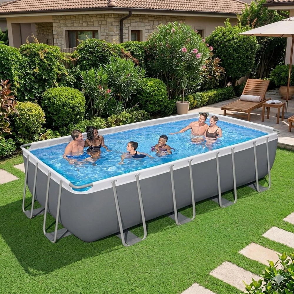 Pool Ladder Above Ground - Прямоугольный каркасный бассейн с фильтрующим насосом,