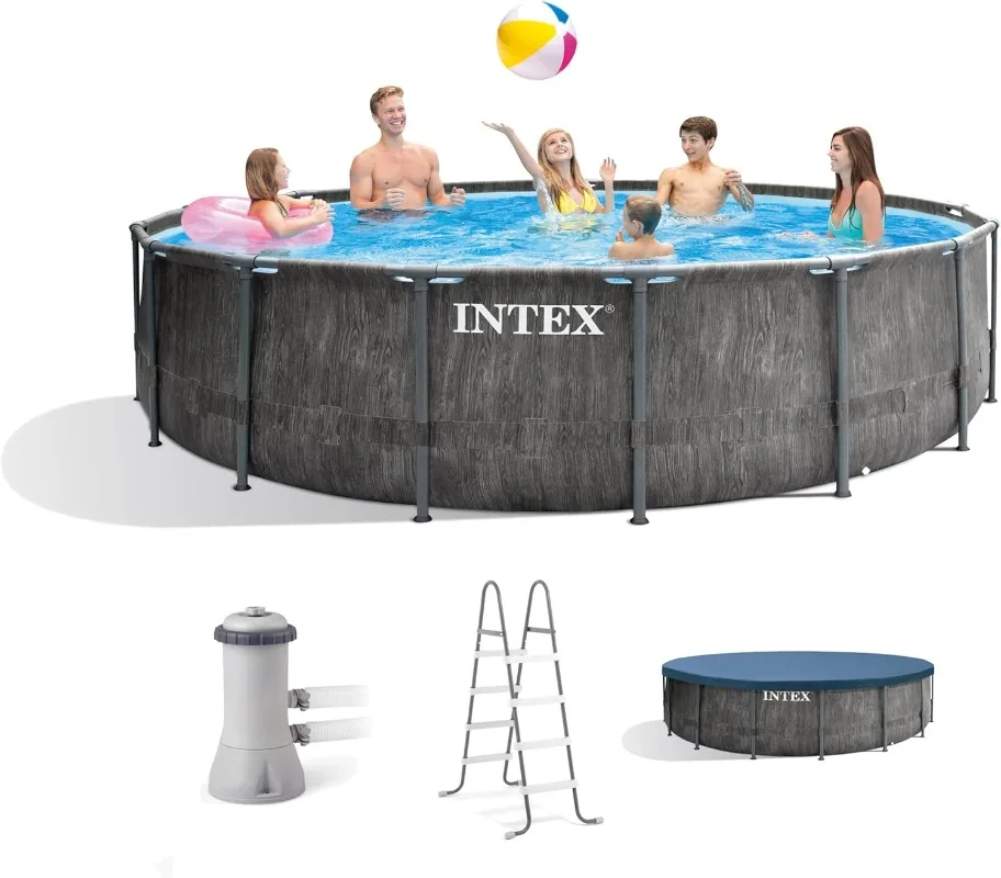 Pool Ladder Above Ground - Каркасный бассейн Intex Greywood Prism Frame