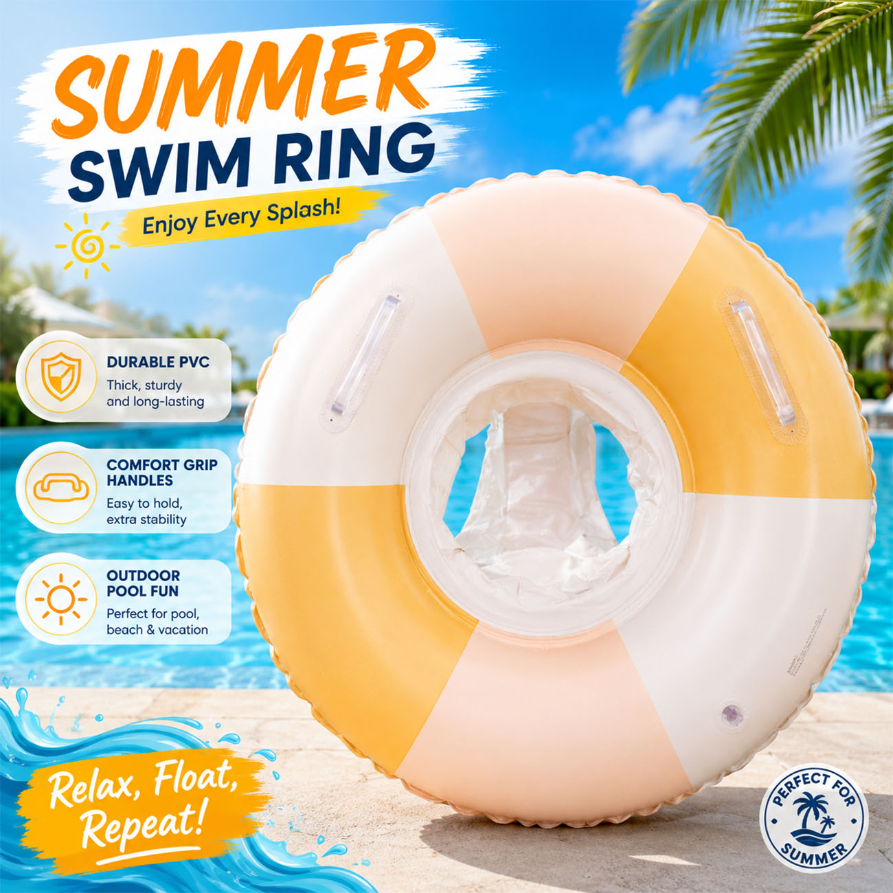 Надувной плавательный круг (1  – обзор и цена Pool Float Ring Inflatable