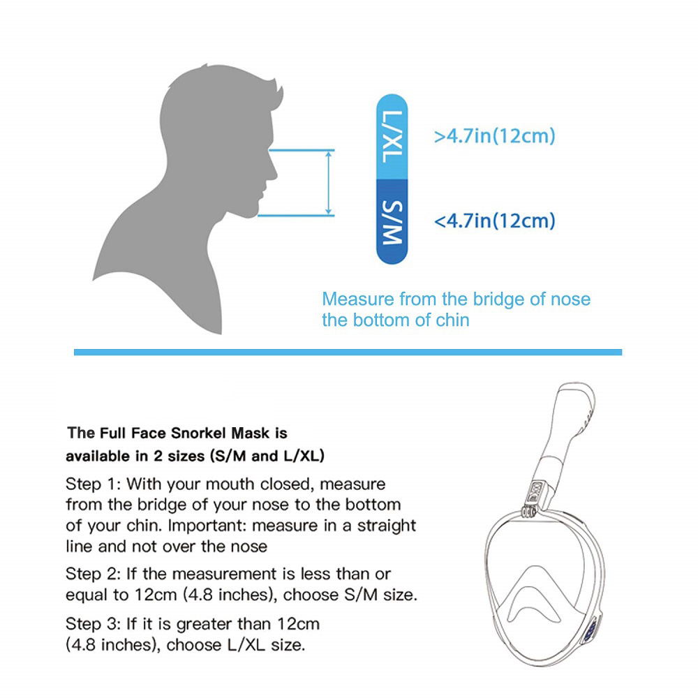 Полнолицевая маска для подводн – обзор и цена Snorkel Mask Full Face