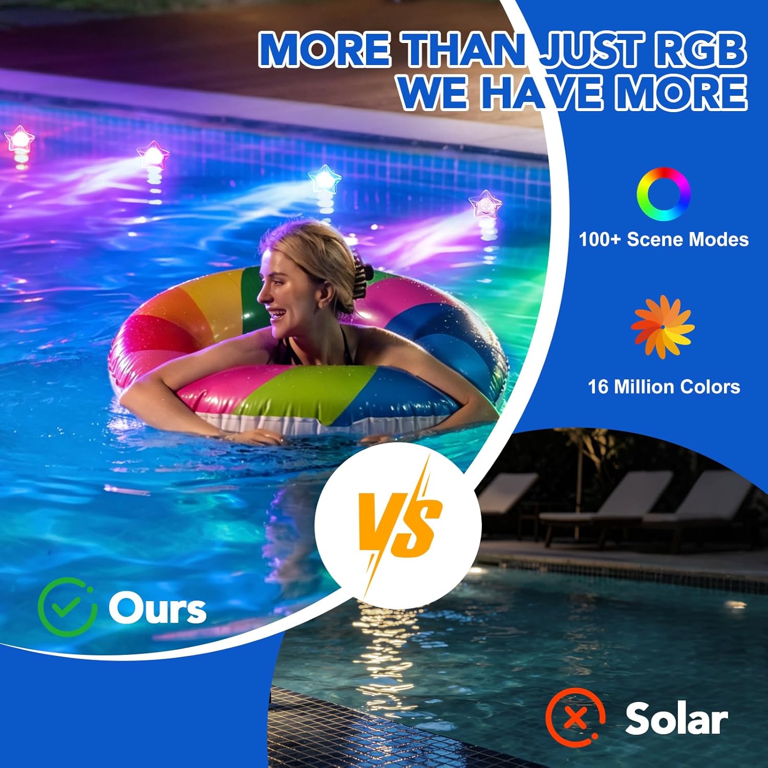 Солнечные светильники для басс – обзор и цена Pool Light Solar Rechargeable