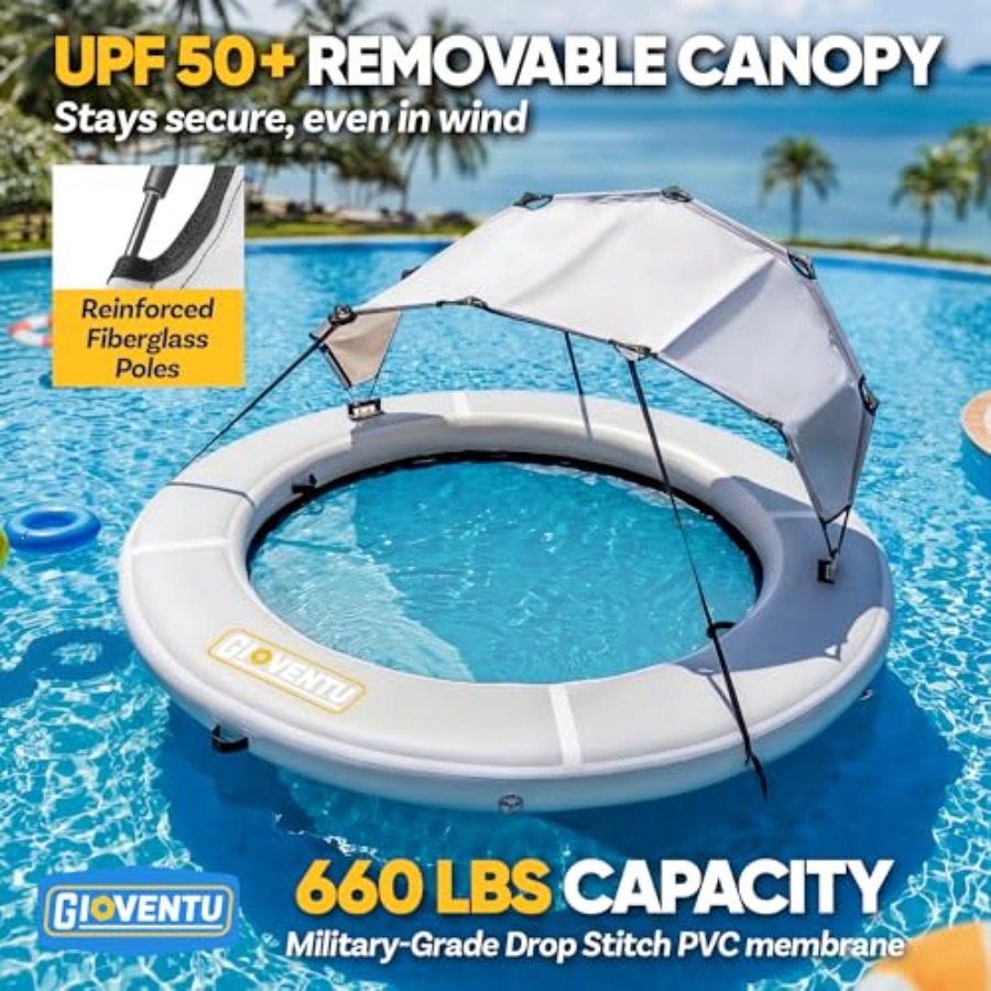 Надувной водный гамак-плот 8 ф – обзор и цена Pool Float Ring Inflatable