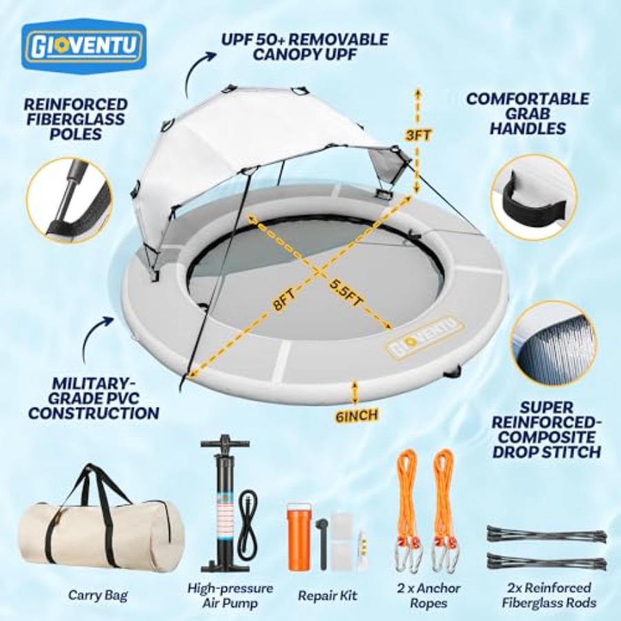 Надувной водный гамак-плот 8 ф – обзор и цена Pool Float Ring Inflatable