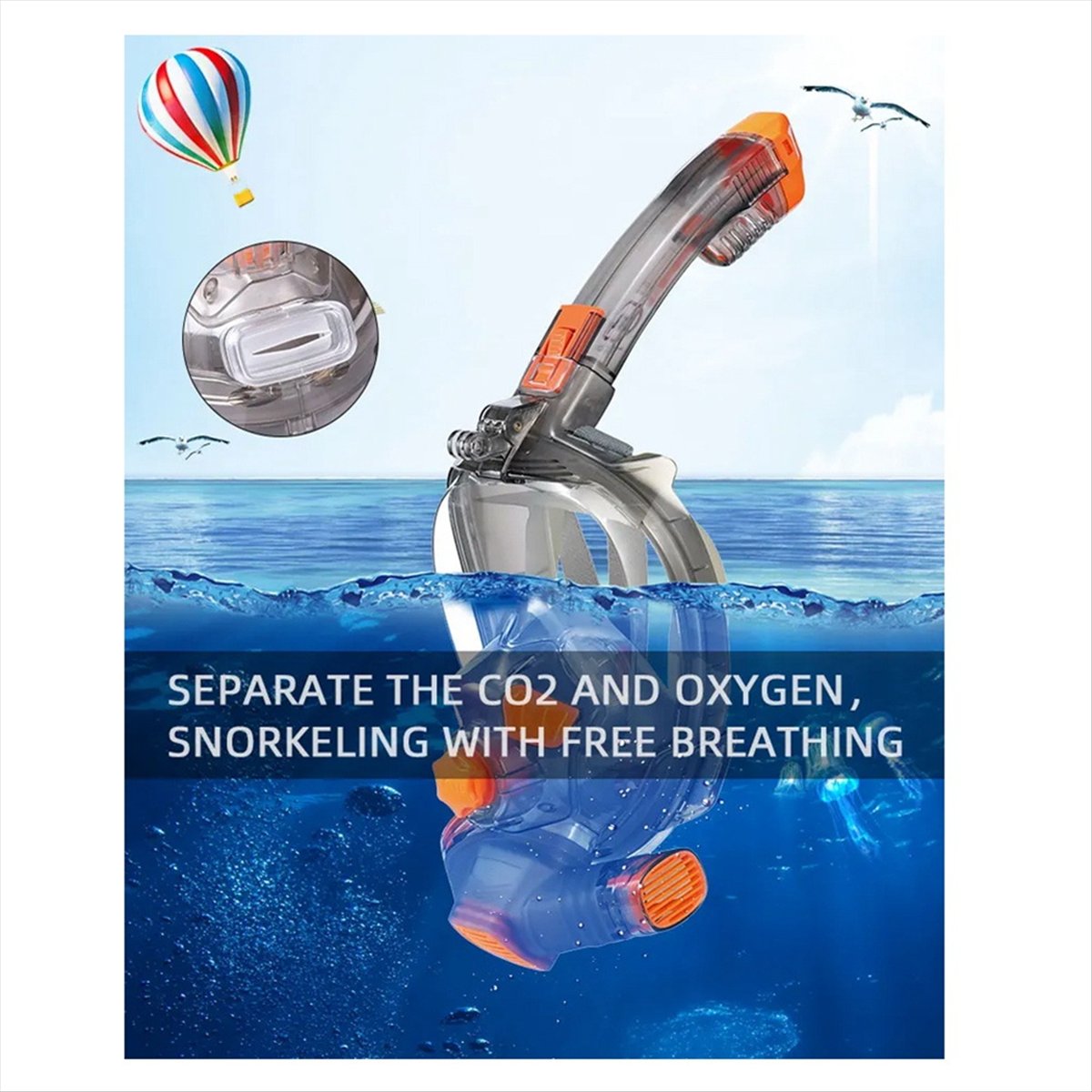 Маска для снорклинга L79A для  – обзор и цена Snorkel Mask Full Face