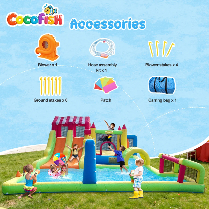Надувной батут-замок Cocofish  – обзор и цена Water Slide Inflatable