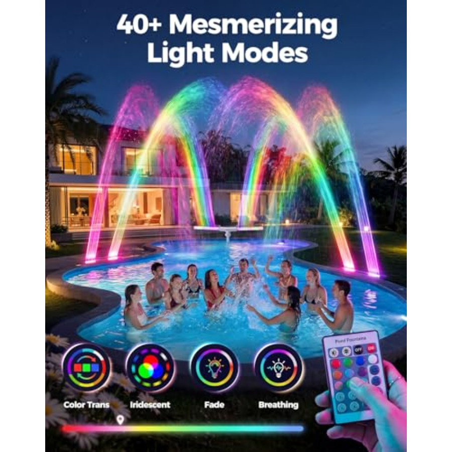 Солнечный фонтан для бассейнов – обзор и цена Pool Light Solar Rechargeable