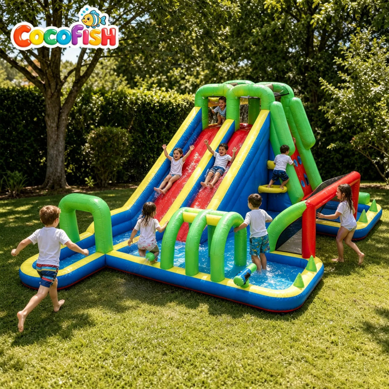 Надувной аквапарк Cocofish с д – обзор и цена Water Slide Inflatable